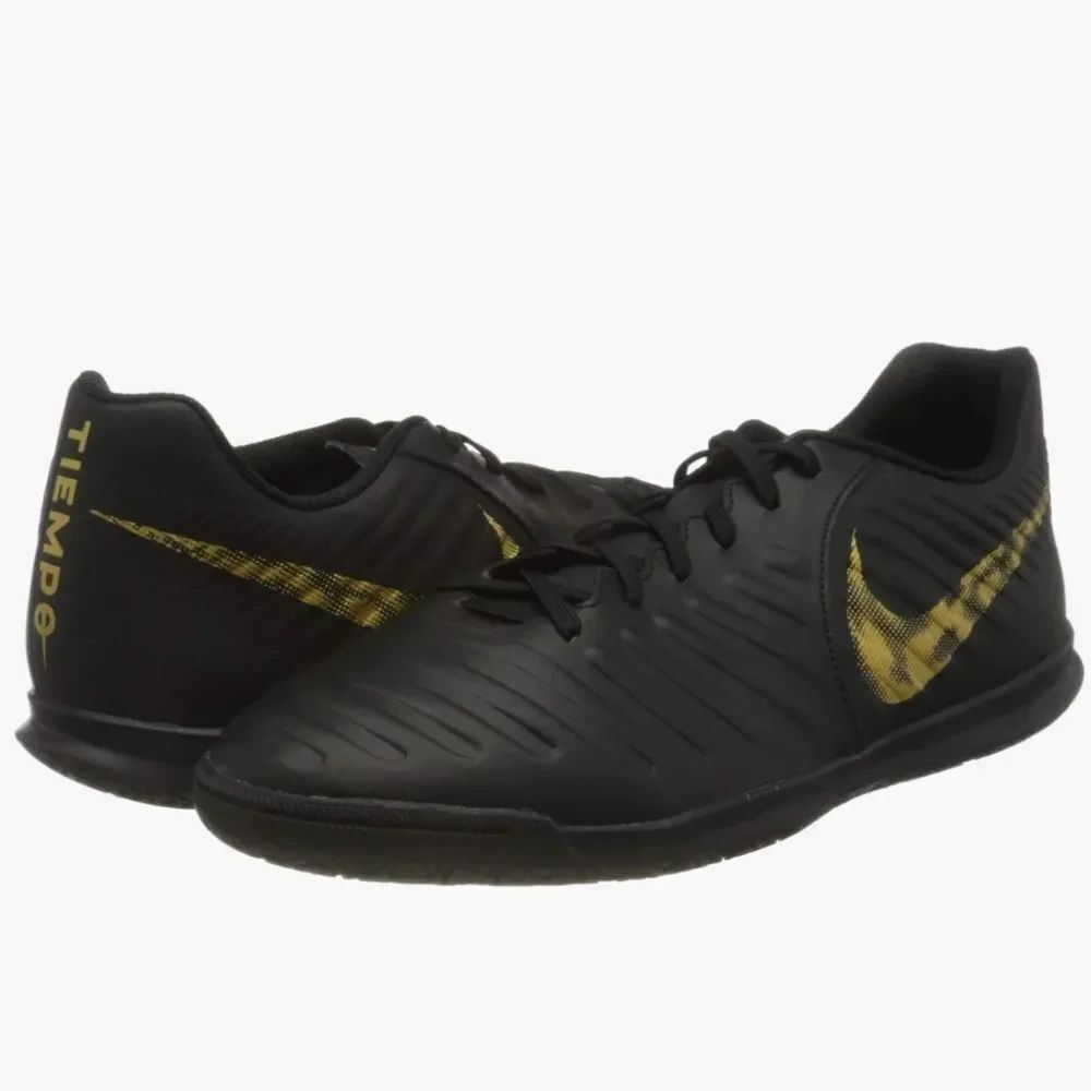 NIKE MEN'S LEGEND CLUB IC BLACK/GOLD SOCCER SNEAKERS